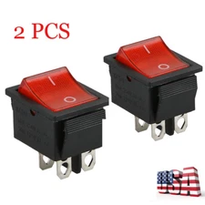 2 Pcs Rocker Switch DPST ON/OFF Toggle 16 Amp 250v 20 Amp 125v 4 Pin Ec-2604 NEW