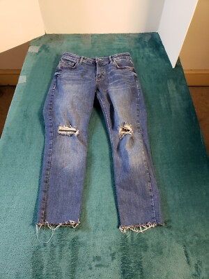 Old Navy Jeans Womens Blue Sz 0  High Rise Skinny Denim Distressed Ladies