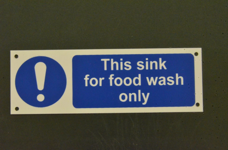 THIS SINK FOR FOOD WASH ONLY sign or sticker 150mm x 50mm hygiene catering cafe