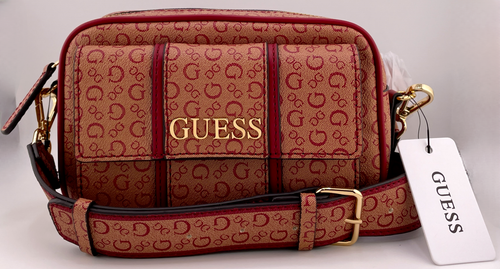 GUESS ANGE LOGO CROSSBODY SHOULDER BAG HANDBAG Red • AUTHENTIC New BNWT - Picture 3 of 23