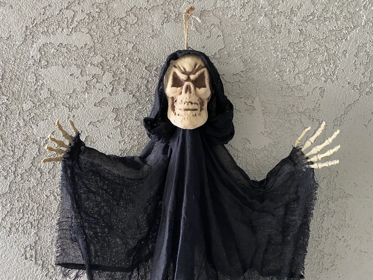 Hanging Ghoul Skeleton Face Decor Yard Stake Halloween Props ...