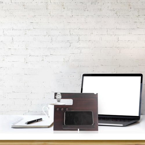 Handy Basis Mann Desktop-Telefonhalter Multifunktionsregal Aus Holz - 第 9/12 張圖片