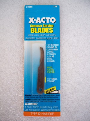 X-ACTO X106 PACK 2 KONKAVE KLINGEN CARVING BLADES SMALL