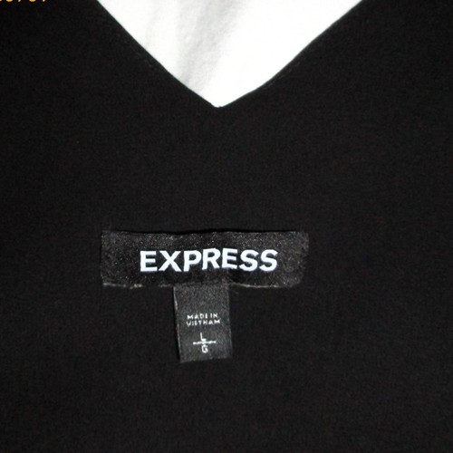 Express Womens Size Large Black V Neck Camisole Cami Top Spaghetti Strap, flawed - Picture 3 of 15