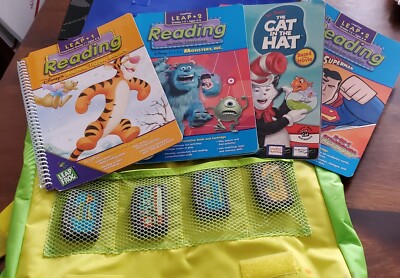Leap Pad Learning System Backpack 4 Cartriges 4 Books As Pictured