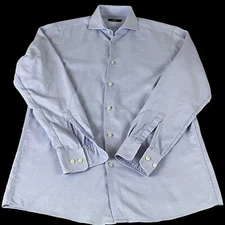 Hugo Boss Shirt Mens 15 Sharp Fit Button Down Blue Long Sleeve F472