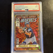 2023 Donruss Francisco Alvarez Marvels Gold /99 PSA 9