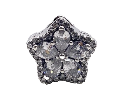 Authentic Pandora S925 ALE Sparkling Snowflake Pavé Charm