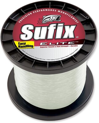Sufix Elite 3000-Yards Spool Size Fishing Line (Clear, 4-Pound) Braided G² New