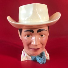 Vintage 1950 Original Roy Rogers Plastic Quaker Oats Mug Western Cowboy King