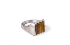 Natural Tiger's Eye Gemstone with 925 Sterling Silver Ring for Men's 1601