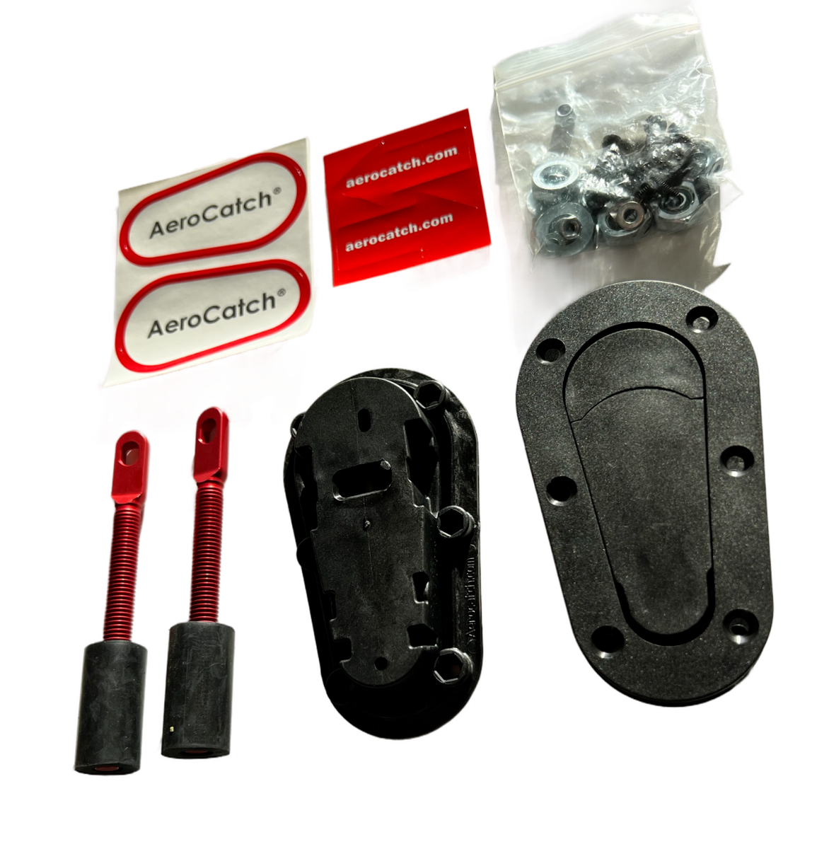 AeroCatch 120-2000 120 Series Flush Plus Black Hood Aluminum Pin
