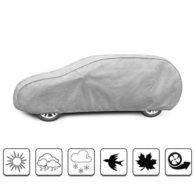 Bâche auto pour Fiat Marea Weekend haut de gamme en tissu doublé coton anti-UV gris argent