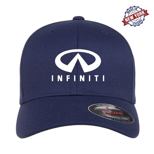 Infiniti Logo Embroidered Flexfit Fitted Baseball Cap Hat Cap Q60 QX30 QX80 - Picture 3 of 10