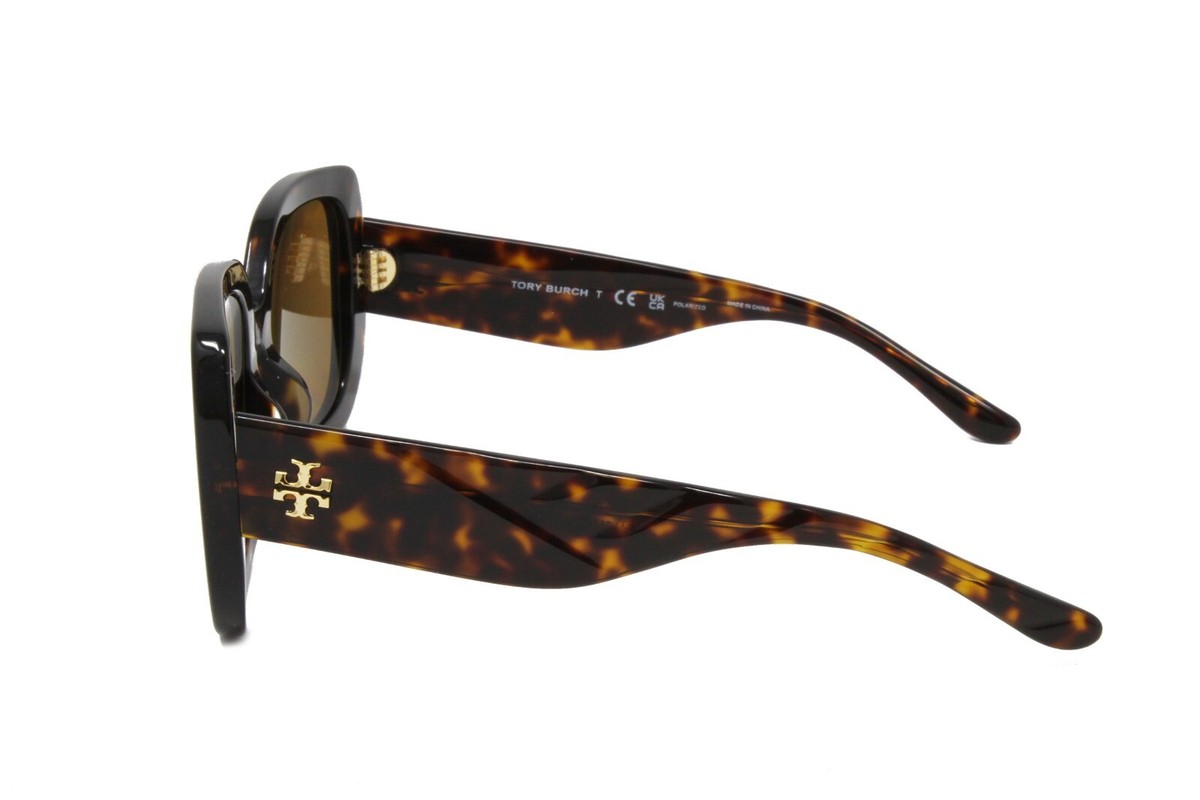 Tory Burch Sunglasses Women\'s Square TY7179U 172883 Dark Tortoise Polarized 54mm Tory Burch TY7179U Sunglasses | LensCrafters main image 4