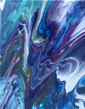 11”x14” Abstract Fluid Acrylic Pour Painting “Aurora”