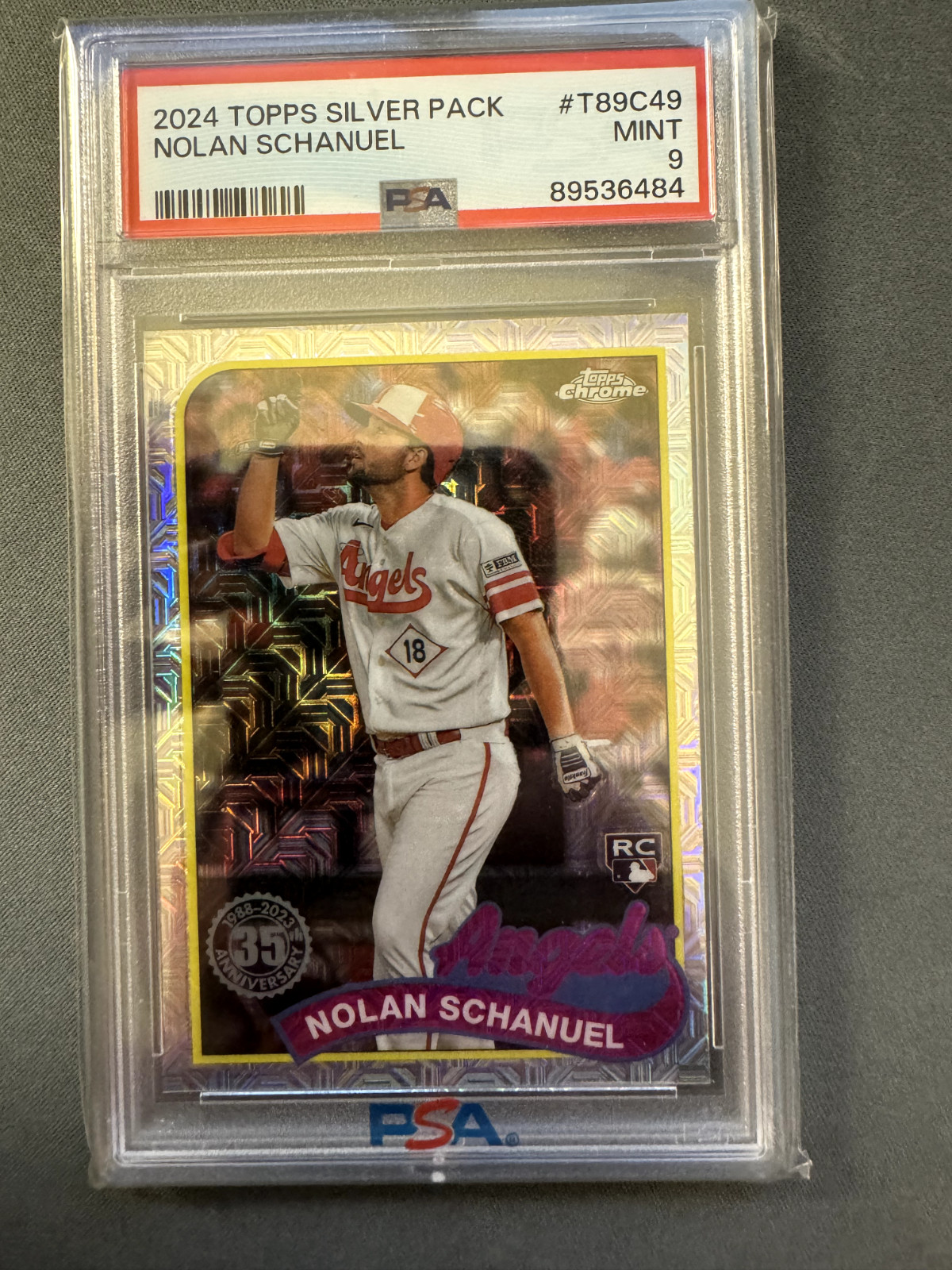 Nolan Schanuel 2024 Topps Chrome Silver Pack 1989 T89C49 RC PSA 9