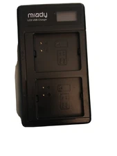 Miady 2-Pack Rechargeable Battery and Dual Charging Station,Compatible (black)