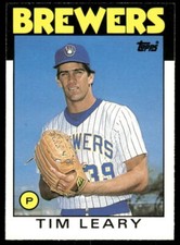 Tim Leary 1986 Topps Traded #64T Milwaukee Brewers GEM
