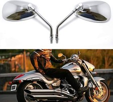 Chrome Motorcycle Mirrors 10mm Universal For Criuser Suzuki Intruder Honda VLX