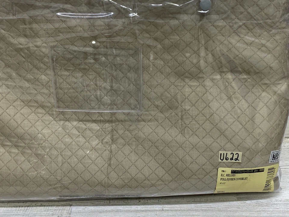 Cobertor Frette Hotel Melody 100% Algodón Completo/Queen Caqui Hecho en Italia Nuevo Foto 4 de 4