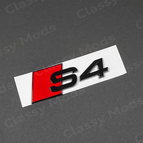 Audi S4 B8 B9 Front & Rear Rings Emblem Badge SET Gloss Black 2009-2019 - Bild 2 von 7
