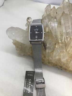 Ladies Grenen Denmarrk NOS Stainless Mesh Bracelet Watch With New Battery