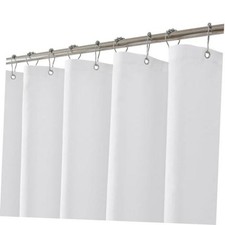 Waterproof Fabric Shower Curtain Liner,72x72 72"W x 72"L Pack of 1 White