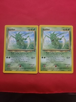 Pokemon: Scyther #46/75 Neo Discovery 2001 Vintage Non-holo - LP - L94 (2 Cards)