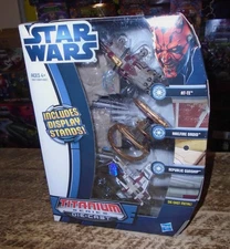 STAR WARS TITANIUM SERIES DIE-CAST AT-TE, HAILFIRE DROID & REPUBLIC GUNSHIP