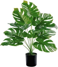Toopify 19" Large Fake Plants Artificial Palm Tree in Pot for Indoor Black-16 