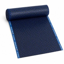 Blue Carbon Fiber Hybrid Fabric Made With Kevlar Aramid 12" x 50" 2x2 Twill