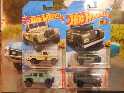 Hot Wheels Land Rover LOT 4 Series III Pickup SERIES II DEFENDER 90 BAJA FREE SH