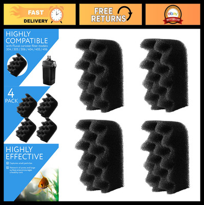 Aquarium Filter Foam Replacement 4-Pack - Compatible with Fluval 304/305/306 & 4