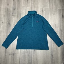 Patagonia Better Sweater 1/4 Zip Fleece Jacket Teal Heather Women s Size XL