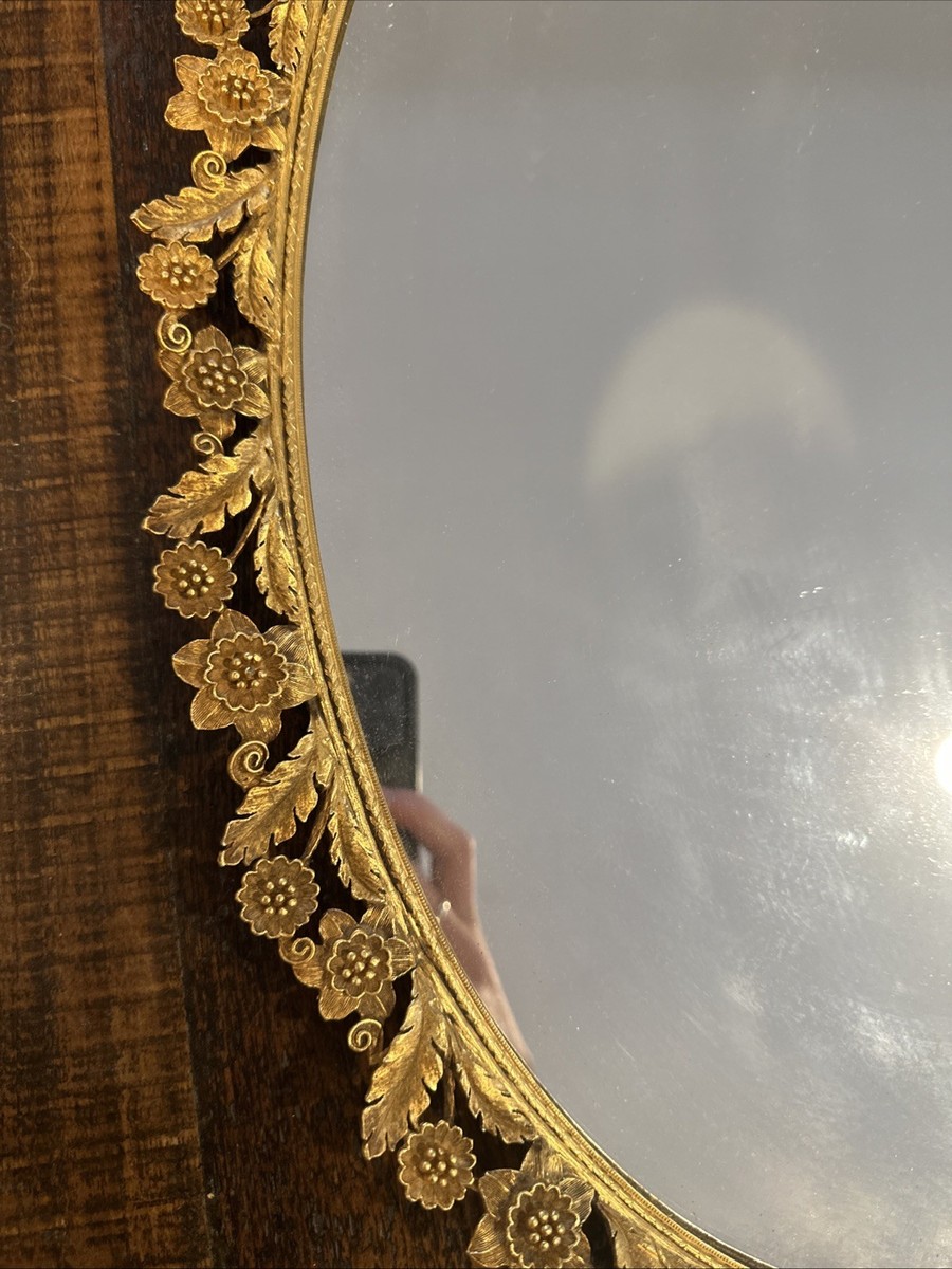 Matson 24k Gold Plate Vanity Mirror Tray Filigree 20 x 14 Signed