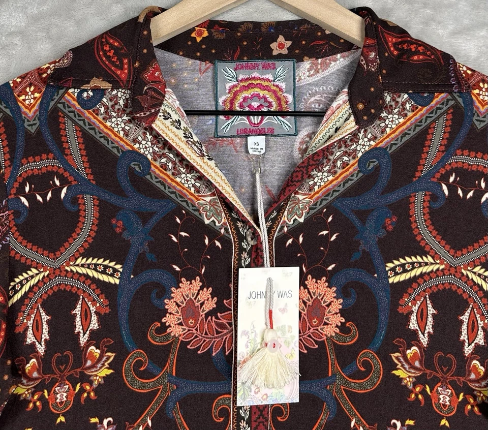 Johnny Was Janie Favorite Button Front Shirt Clarisa Women XS Paisley Floral New - Image 4 of 4