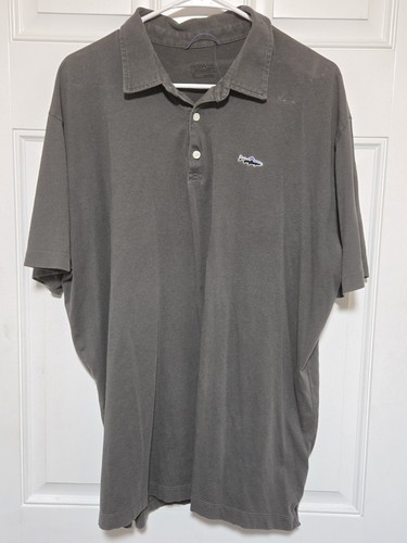 Patagonia Polo Shirt Mens XL Gray Trout Fitz Roy Organic Cotton Short Sleeve