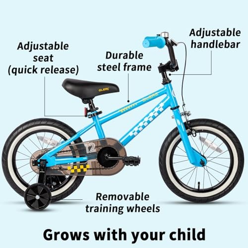  NuNu 12 14 16 Inch Kids Bike BMX Style for 2 blue 12 Inch With Training Wheels