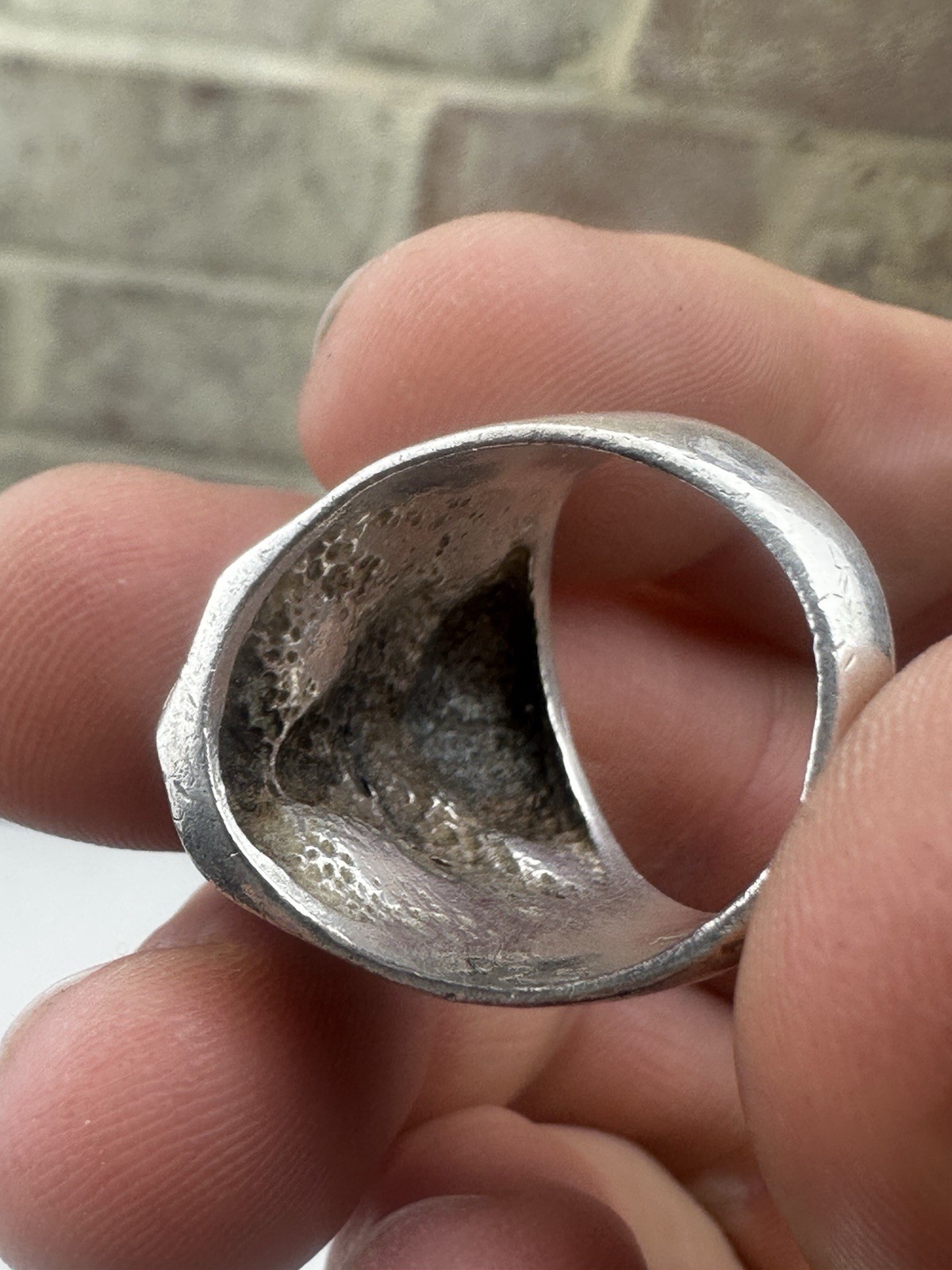 Solid Sterling Silver Skull Ring A & A Hallmarked… - image 4