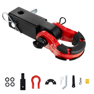 Shackle Hitch Receiver Double Hole Recovery Shackle Block Powder Coat Hitch Pin