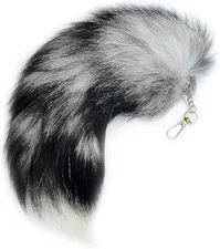 Fluffy Real Fox Fur Tail Keychain Tassel Bag Cosplay Toy Handbag Accessory Hook