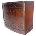 Federal Flame Crotch Mahogany Bow Front Double Door Compartment Sideboard MINT!