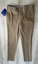 Brooks Brothers Mens Dress Pants Beige Khaki 33 32 Milano Trousers Supima Cotton