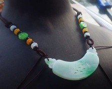 Video Certified Burma Green Natural A Jade jadeite Pendant Ruyi 如意 124205 VS