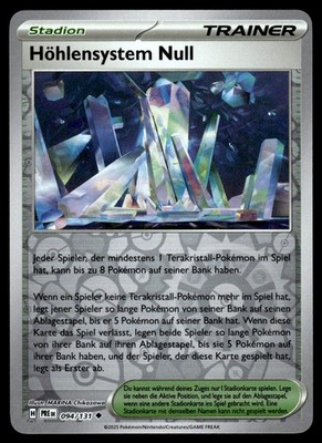 Höhlensystem Null 094/131 Prismatic Evolutions Reverse NM Pokemon Karte Deutsch