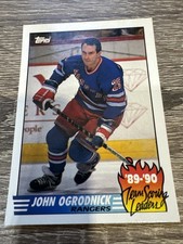 John Ogrodnick 1990-91 TOPPS NHL Hockey Scoring Leaders #18 (MINT) N.Y. Rangers
