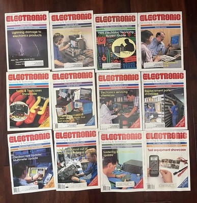 Electronic Servicing & Technology Magazines Lot 1995 Complete Year Nice!