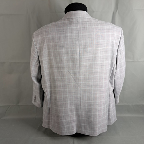 Oak Hill Sportcoat 2XL 50R/52R Men Big & Tall Gray Check Blazer 2-Button Jacket - Picture 2 of 13