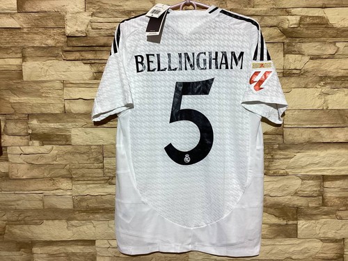 REAL MADRID 2024 2025 Home Football Shirt Jersey Adidas Authentic #5 BELLINGHAM